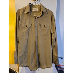 Boy Scouts of America Official Shirt - Men's Size L -Green Button Up Long Sleeve